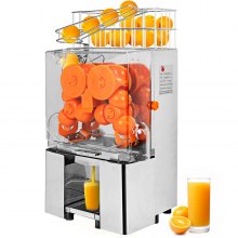 VEVOR kommersiell appelsinjuicemaskin i rustfritt stål appelsinjuicerpressemaskin sitrusjuicer Elektrisk fruktjuicermaskin Mat opptil 20 appelsiner/min for å presse appelsin sitronsaft