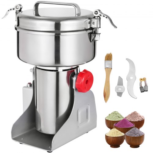 Molinillo de grano eléctrico VEVOR, máquina de polvo, 4000W, 50-300, malla de acero inoxidable de grado alimenticio para cocina, hierbas, especias, pimienta, café