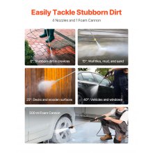 Electric Pressure Washer Max 2700 PSI 1.8 GPM with Nozzles & Foam Cannon