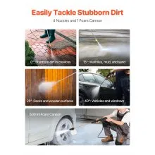 Electric Pressure Washer Max 2700 PSI 1.8 GPM with Nozzles & Foam Cannon