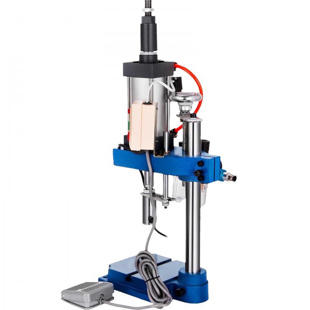 VEVOR Pneumatic Punch Press Machine 440LB/200KG Pressure, Desktop Punching Press Machine 110V AC,Cylinder Stroke Pneumatic Press 0.4-0.7 Mpa Operation Pressure