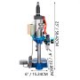 VEVOR Pneumatic Punch Press Machine 440LB/200KG Pressure, Desktop Punching Press Machine 110V AC,Cylinder Stroke Pneumatic Press 0.4-0.7 Mpa Operation Pressure