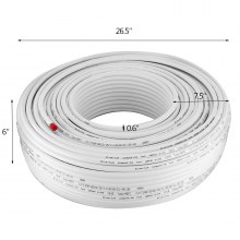 VEVOR Rollo de 656 pies de tubo PEX-AL-PEX de 1/2" barrera de oxígeno piso radiante PEX tubo de calor radiante calefacción de piso fontanería 656.2 ft capa interior de aluminio tubo PEX (barrera de O2 de 1/2", 656 pies/blanco)