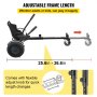 VEVOR hoverboard go-kart attachment with adjustable frame length 25.6in to 36.6in.