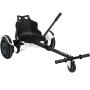 VEVOR hoverboard go-kart attachment with black seat and handlebars, white frame.
