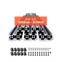 10PCS 78.7 in (2000mm) T Slot 2020 Aluminum Extrusion Anodized Linear Rail