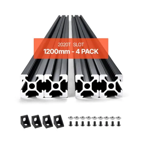 Alumiiniumprofiil 2020 T-soon, 1200 mm, 4 tk, must