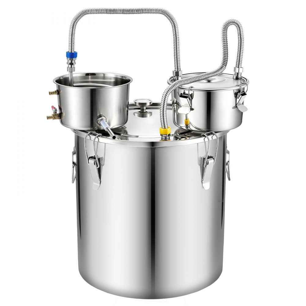 VEVOR Alcohol Still, 13.2 GAL/ 50L Alcohol Distiller with Thumper Keg, Dual-scale Thermometer, and Water Pump, Home Brewing Kit for DIY Whiskey Wine Brandy