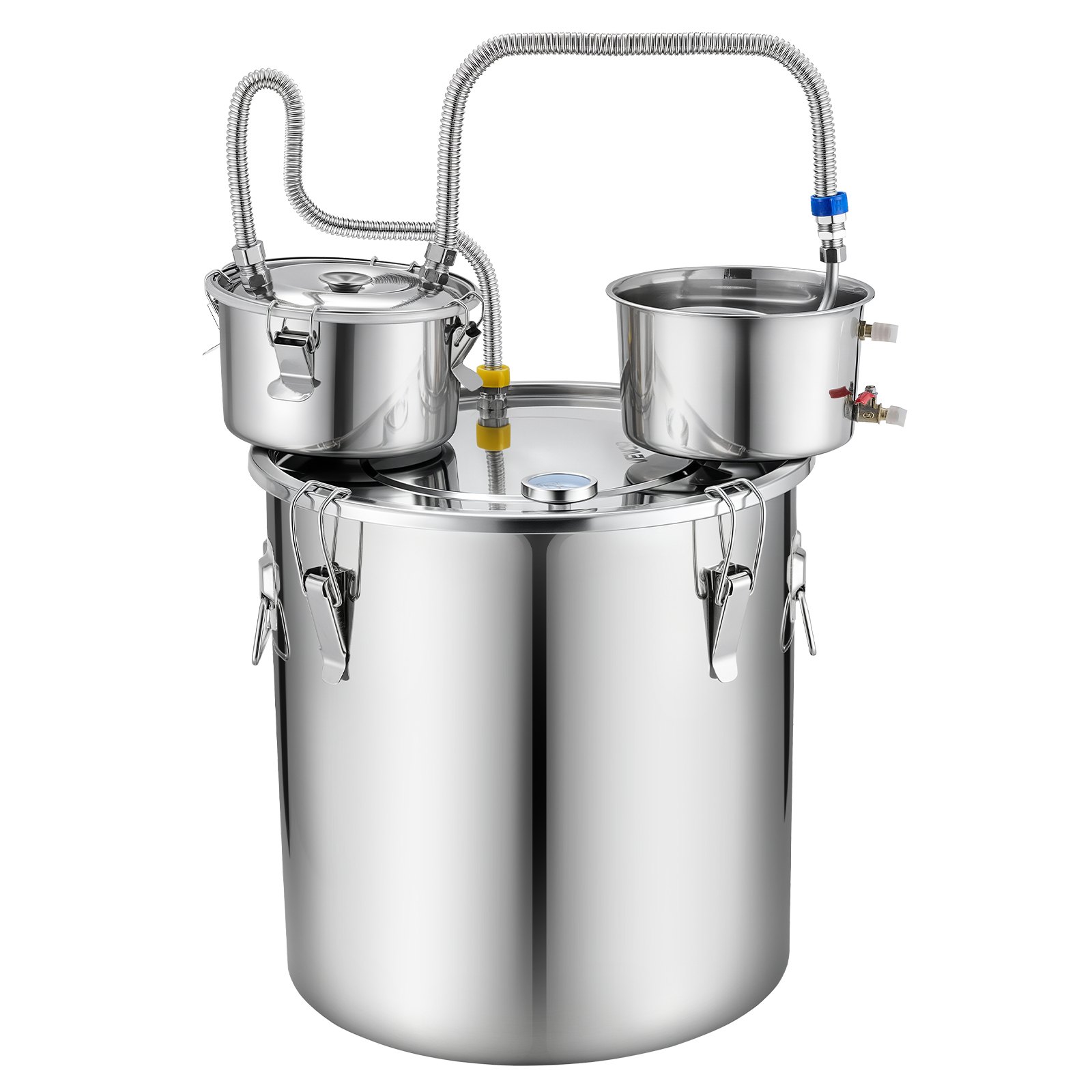 VEVOR Alcohol Still, 13.2 GAL/ 50L Alcohol Distiller with Thumper Keg, Dual-scale Thermometer, and Water Pump, Home Brewing Kit for DIY Whiskey Wine Brandy