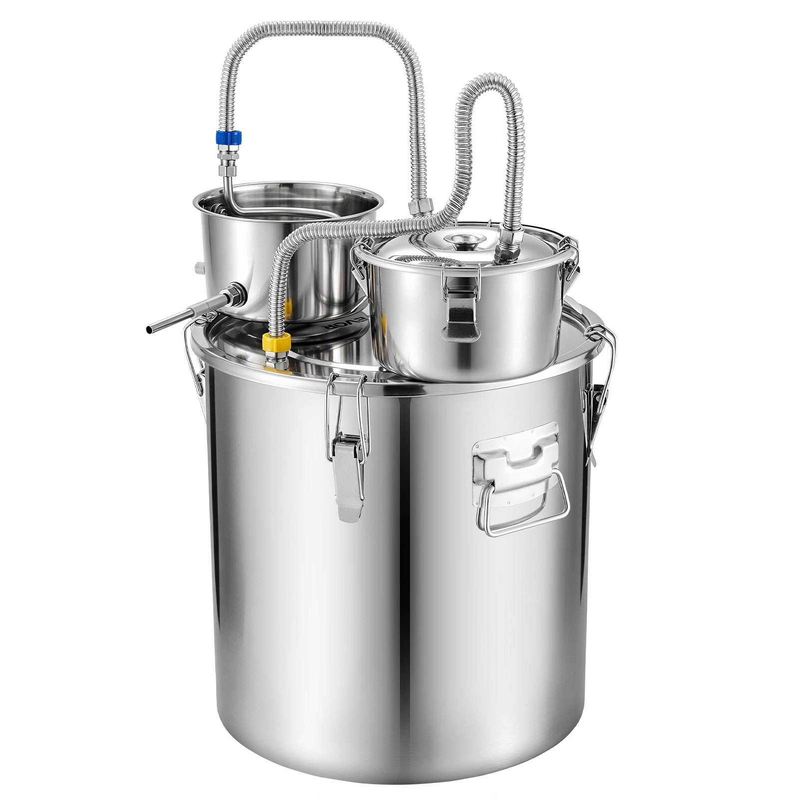 VEVOR Alcohol Still, 13.2 GAL/ 50L Alcohol Distiller with Thumper Keg, Dual-scale Thermometer, and Water Pump, Home Brewing Kit for DIY Whiskey Wine Brandy