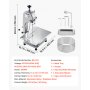VEVOR Commercial Electric Meat Bandsaw, 1500W Bone Sawing Machine with 315 x 460 mm Workbench, 0-110 mm Cutting Thickness, 7 Extra Replacement Blades, for Cutting Bone, Frozen Meat, Pork, Beef & Ribs