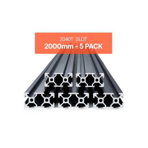 Alumiiniumprofiil 2040 T-soon, must, 2000 mm, 5 tk