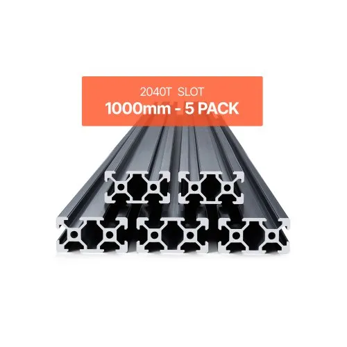 Alumiiniumprofiil 2040 T-soon, must, 1000 mm, 5 tk