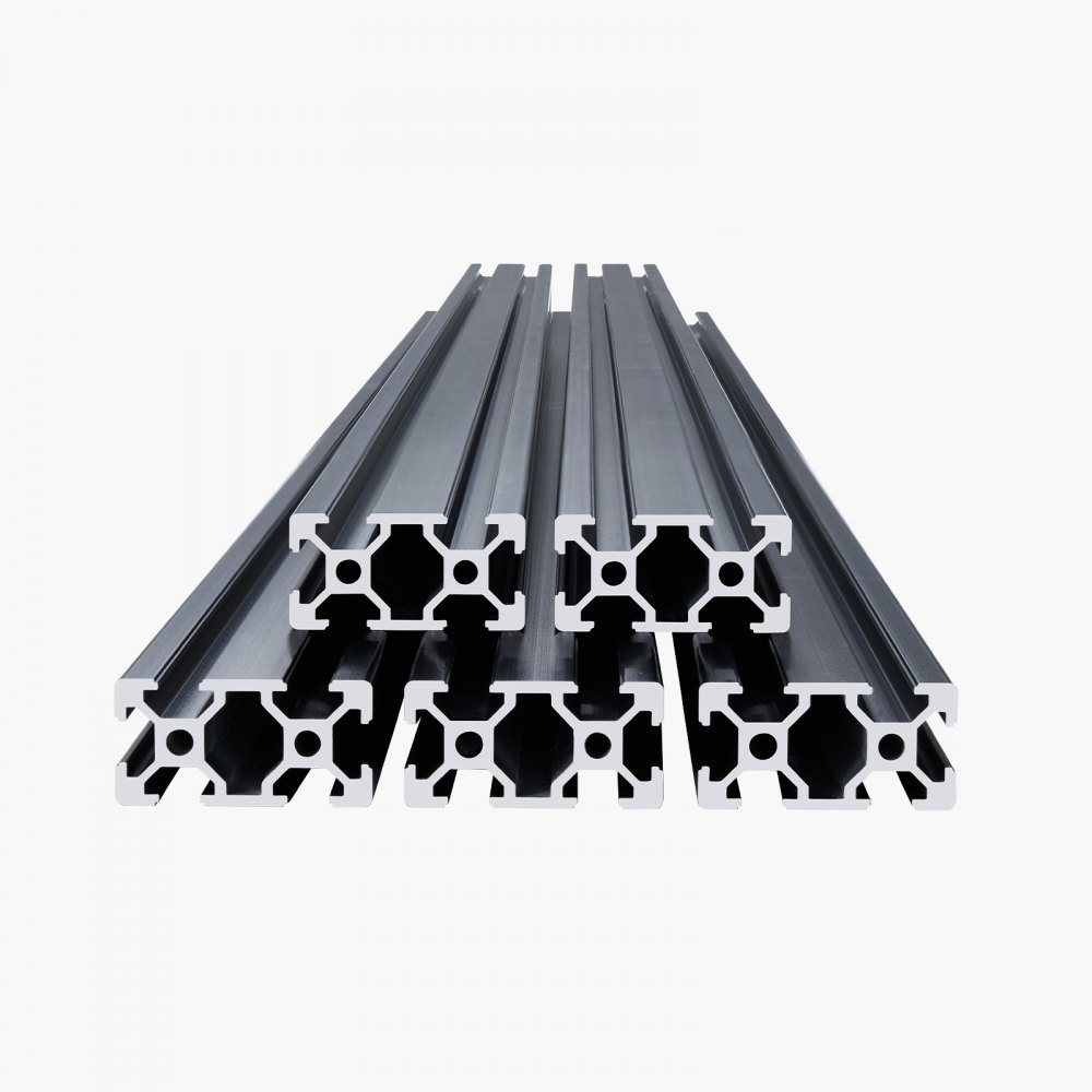 VEVOR 5PCS 59 in (1500 mm) T Slot 2040 Aluminum Extrusion Profile, European Standard Anodized Linear Rail, High-Strength Extruded Aluminum Rail for 3D Printer, CNC Machine DIY, Laser Engraving, Black