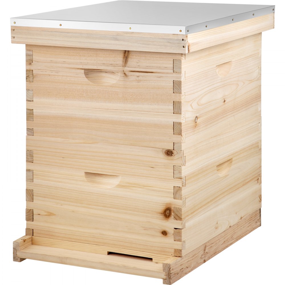 VEVOR Bee Hive 20 Frame Beehive Box 10 Deep and 10 Medium Frames Langstroth Wooden Beehive Kit for Beginners and Pro Beekeepers