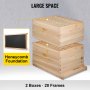 VEVOR Bee Hive 20 Frame Beehive Box 10 Deep and 10 Medium Frames Langstroth Wooden Beehive Kit for Beginners and Pro Beekeepers