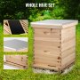 VEVOR Bee Hive 20 Frame Beehive Box 10 Deep and 10 Medium Frames Langstroth Wooden Beehive Kit for Beginners and Pro Beekeepers