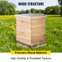 VEVOR Bee Hive 20 Frame Beehive Box 10 Deep and 10 Medium Frames Langstroth Wooden Beehive Kit for Beginners and Pro Beekeepers