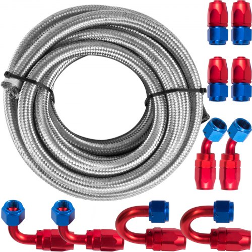 High Quality AN8 Stainless Steel PTFE Fuel Line 20FT Fitting Hose End Kit