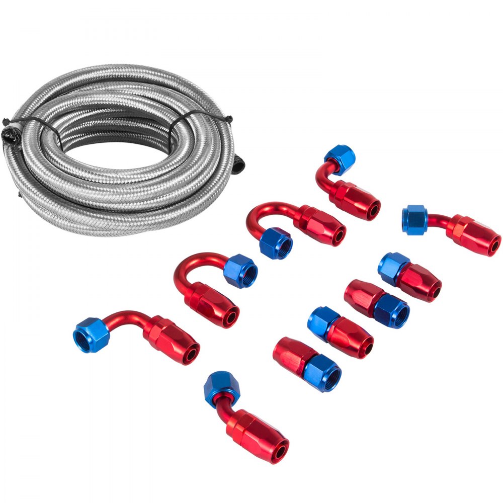 High Quality AN8 Stainless Steel PTFE Fuel Line 20FT Fitting Hose End Kit