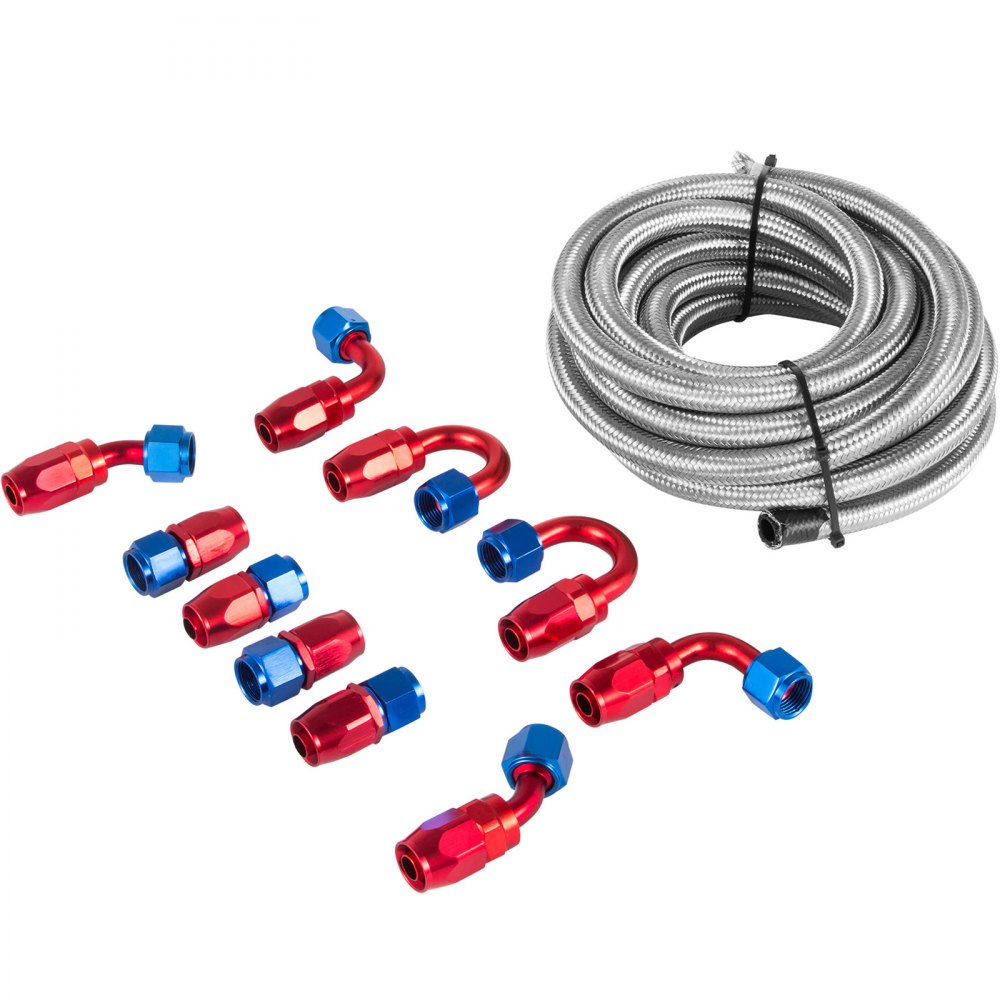High Quality AN8 Stainless Steel PTFE Fuel Line 20FT Fitting Hose End Kit