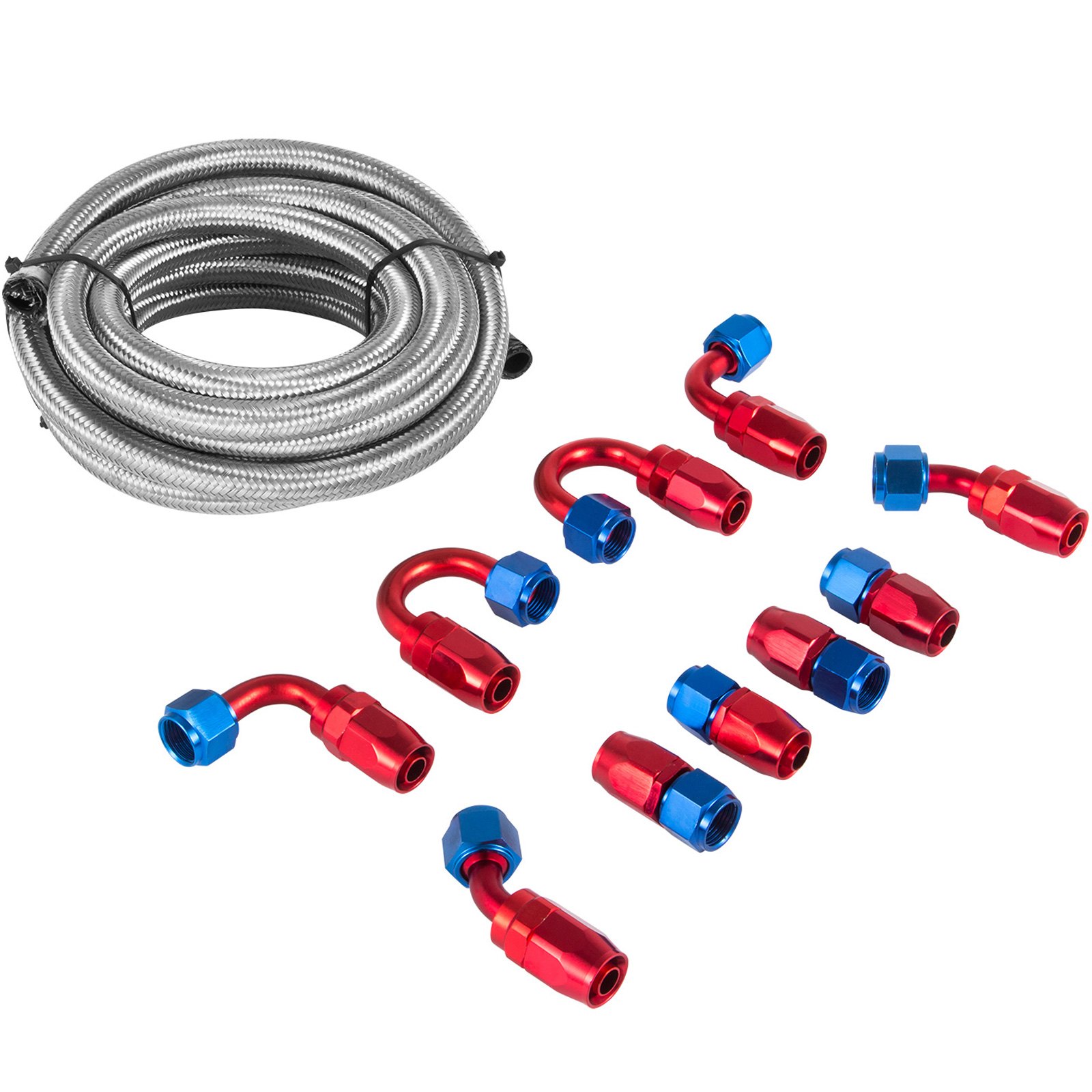 High Quality AN8 Stainless Steel PTFE Fuel Line 20FT Fitting Hose End Kit