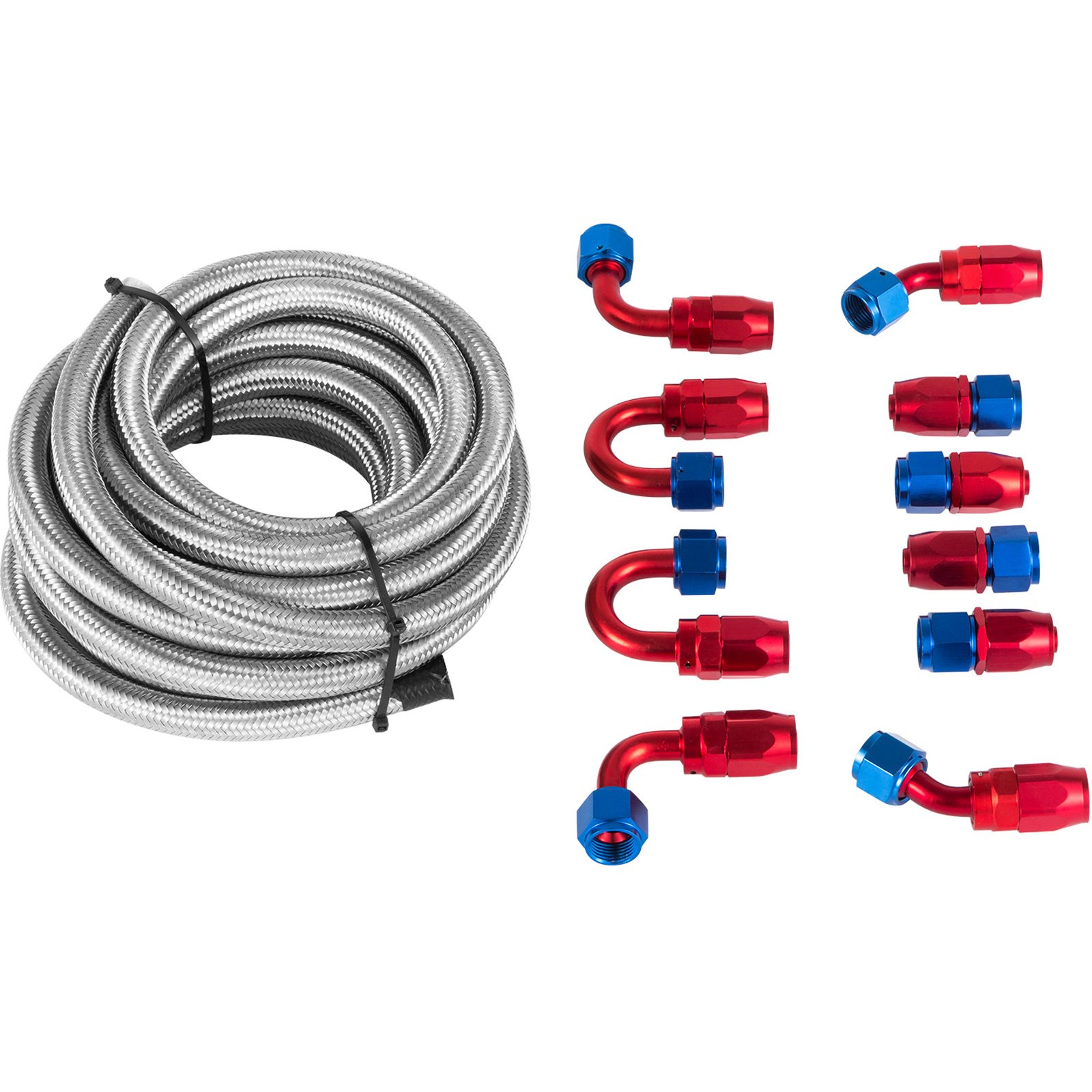 High Quality AN8 Stainless Steel PTFE Fuel Line 20FT Fitting Hose End Kit