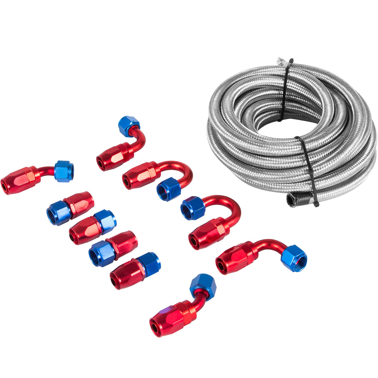 High Quality AN8 Stainless Steel PTFE Fuel Line 20FT Fitting Hose End Kit