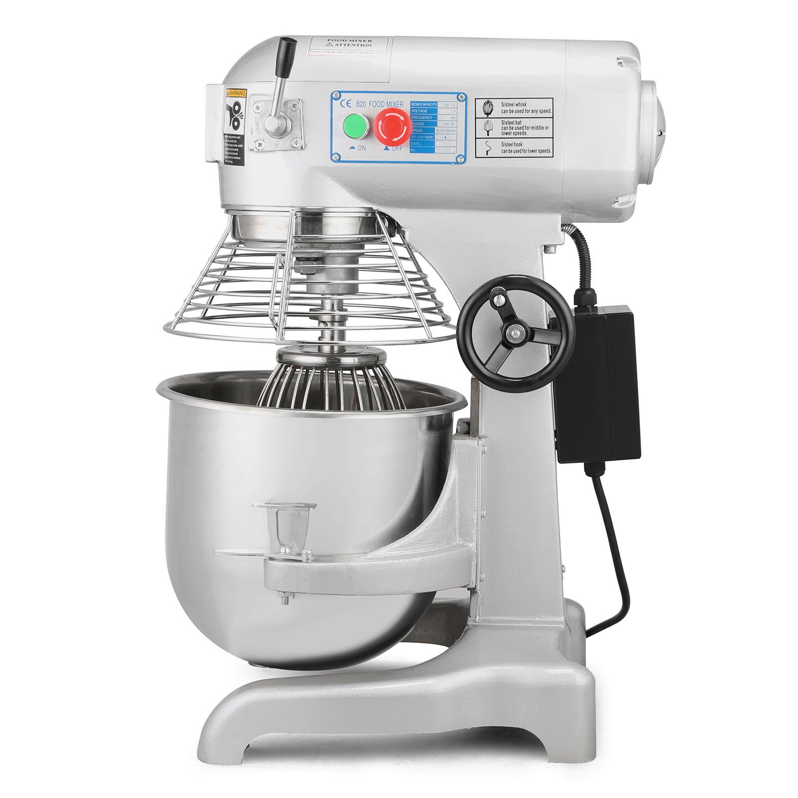 Commercial Stand Mixer 20L Planetary Food Mixer Dough Mixer 3 attachments 220V