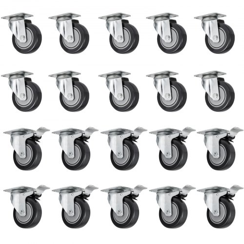 VEVOR Set of 20 Scaffolding Casters 286LBS Each Scaffolding Wheels Scaffold Caster Wheel with Brake Lock