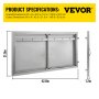 VEVOR 53.7x106.5cm Outdoor BBQ Island Kitchen Stainless Steel Double Access Door
