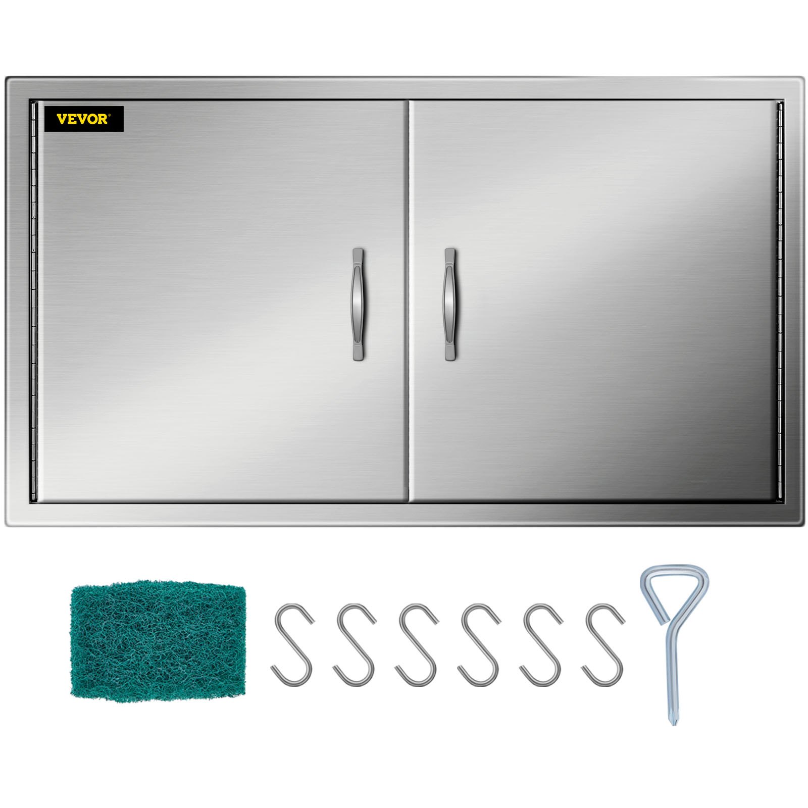 Sweiko 53.7x106.5cm Outdoor BBQ Island Kitchen Stainless Steel Double Access Door Sweiko 53.7x106.5cm Outdoor BBQ Island Kitchen Stainless Steel Double Access Door