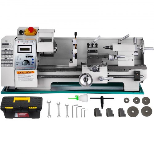 VEVOR Metal Lathe 8x16 Inch 750W Infinitely Variable Speed for Metal Turning