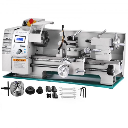 VEVOR Metal Lathe 8x16 Inch 750W Infinitely Variable Speed for Metal Turning