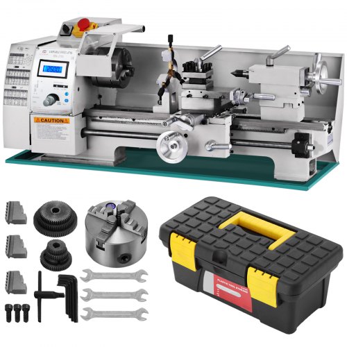 VEVOR Metal Lathe 8x16", Maintenance Free Brushless Motor Precision Mini Metal Lathe, Variable Spindle Speed Lathe Machine 50-2500 RPM 750 W, for Various Types of Metal Turning