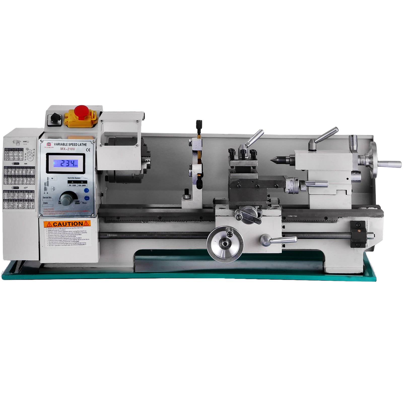 Torno de metal VEVOR 8x16", Mini torno de metal de precisión de motor sin escobillas sin mantenimiento, máquina de torno de velocidad de husillo variable 50-2500 RPM 750 W, para varios tipos de torneado de metal