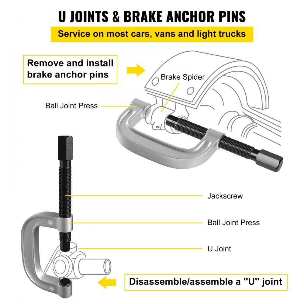 VEVOR 21Pcs Ball Joint Kit Deluxe Auto Repair Ball Joint Removal Tool Installing Master Adapter Ball Joint Service Kit for Removing and Fitting