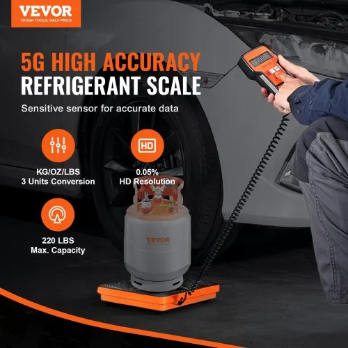 VEVOR Refrigerant Scale 220 LBS HAVC Charging Recovery Freon Scale