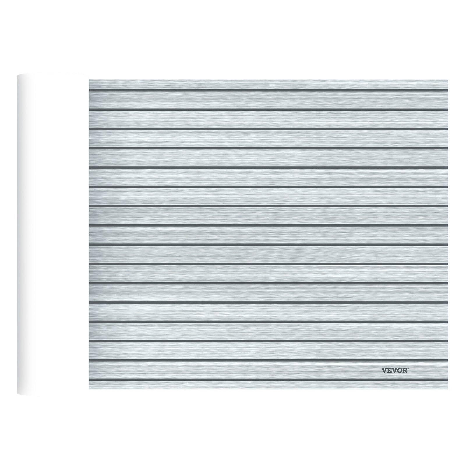 VEVOR Boat Decking Sheet 94.5 X 35.4 Inch 6MM Thick Non-Skid EVA Foam Faux Teak Decking Self-Adhesive Marine Yacht RV Swimming Pool Garden Boat Flooring Sheet (Grey with Black Seam, 94.5" x 35.4")