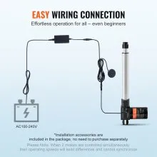 VEVOR 24V Linear Actuator Kit 10 Inch 0.98"/s 220lbs/1000N with IP44 Protection