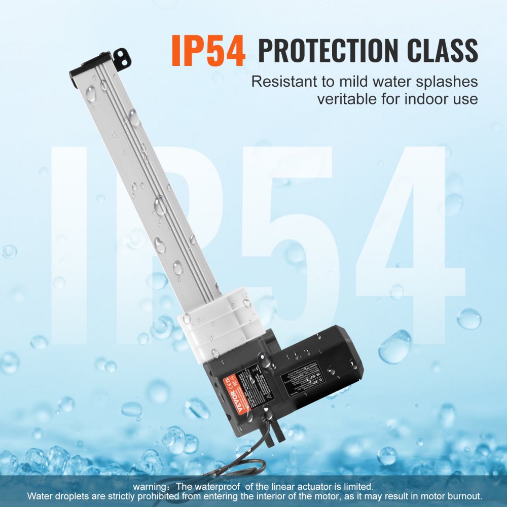 VEVOR 24V Linear Actuator Kit 33 cm 1.4 cm/s 99.8 kg/1000N with IP44 Protection