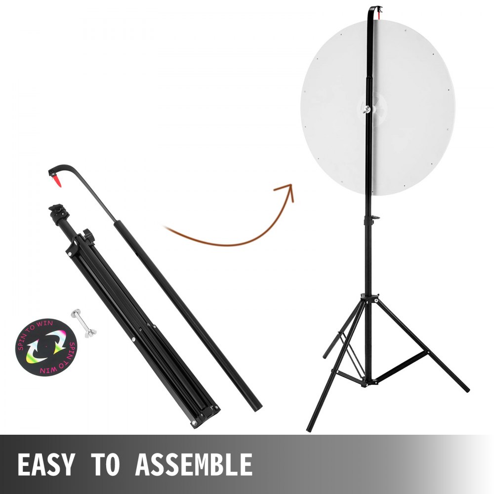 VEVOR 61 cm Color Prize Wheel Tripod Floor Stand Color Prize Wheel 14 Slots Dry Ease Fortune Spinner Fortune Spinning Game