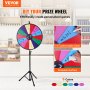 VEVOR 24” Color Prize Wheel Tripod Floor Stand Color Prize Wheel 14 Slots Dry Ease Fortune Spinner Fortune Spinning Game