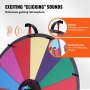 VEVOR 24” Color Prize Wheel Tripod Floor Stand Color Prize Wheel 14 Slots Dry Ease Fortune Spinner Fortune Spinning Game