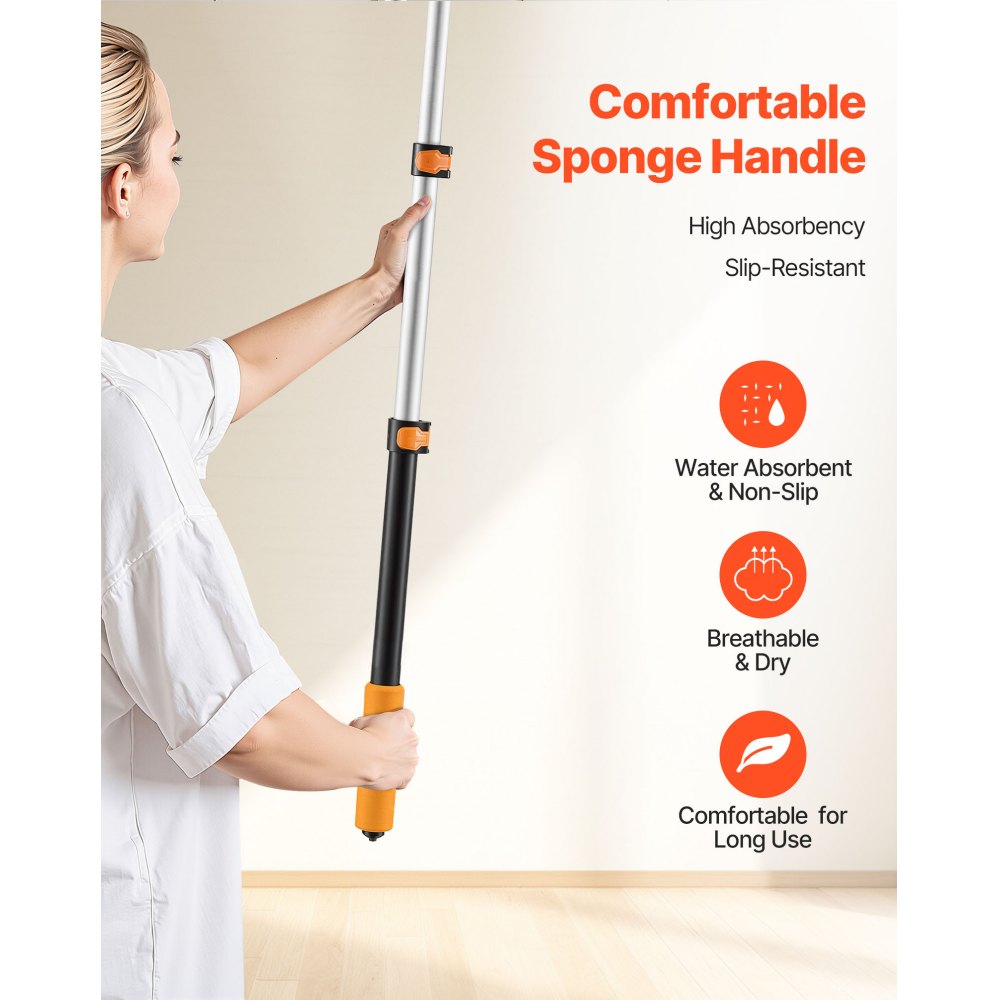 VEVOR Telescopic Extension Pole, 1.76-4 FT Multi-Purpose Extendable Pole, Sturdy Aluminum Alloy Paint Pole Extension with Flip-Lock Design, High Reach Roller Stick for Painting, Dusting and Cleaning