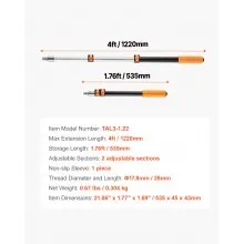 Telescopic Extension Pole 1.76-4 FT Multi-Purpose for Painting Cleaning