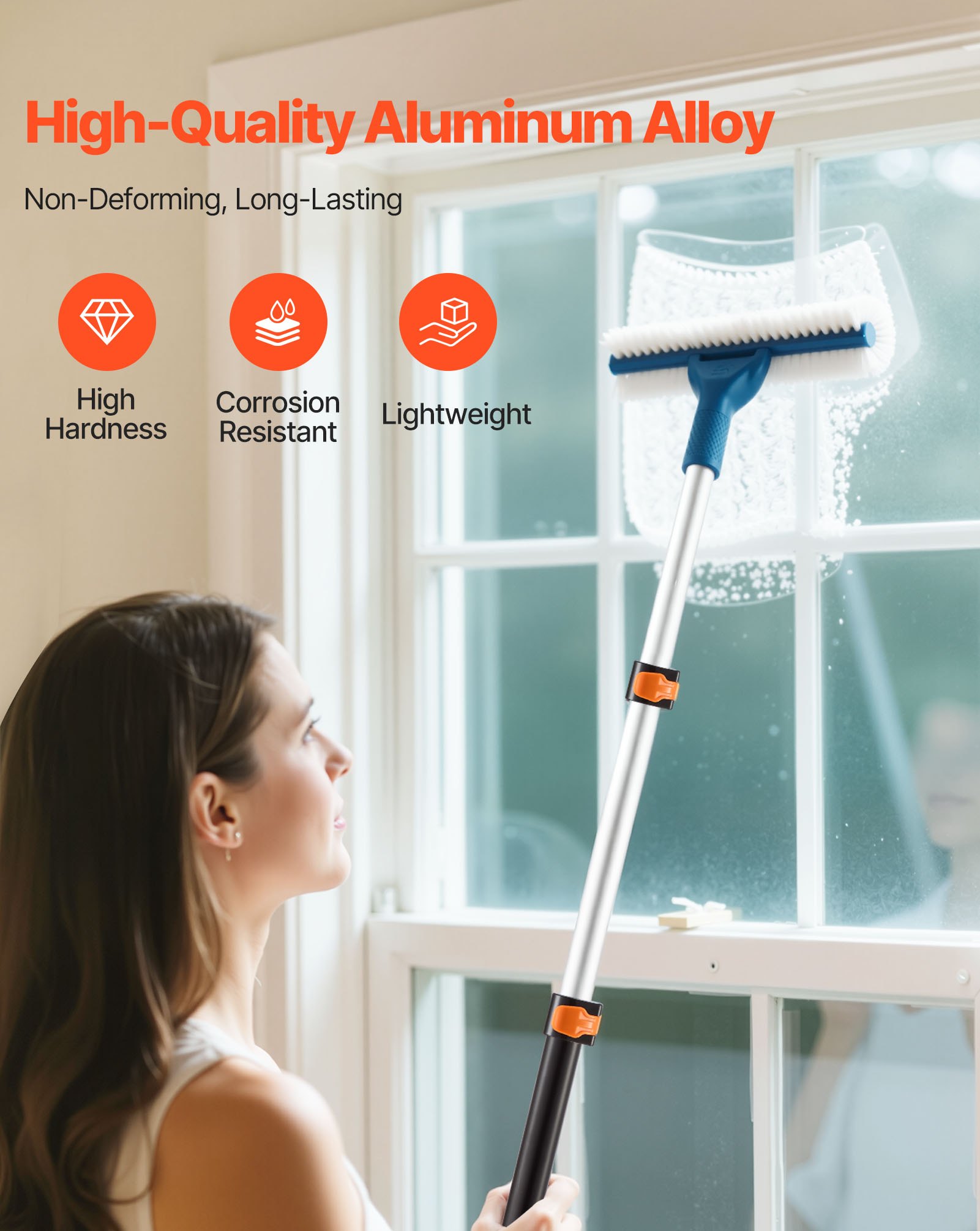 VEVOR Telescopic Extension Pole, 1.76-4 FT Multi-Purpose Extendable Pole, Sturdy Aluminum Alloy Paint Pole Extension with Flip-Lock Design, High Reach Roller Stick for Painting, Dusting and Cleaning