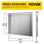 VEVOR Outdoor Kitchen Access 26"x 24" Wall Construction Stainless Steel Flush Mount for BBQ Island, 26inch x 24inch, Double Door