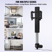 VEVOR Motorized TV Lift Stroke Length 20 Inches Motorized TV Mount Fit for 28-32" TV Lift with Remote Control Height Adjustable Load Capacity 132 Lbs Wireless Remote Control