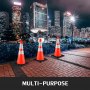 VEVOR 6Pack 28" Traffic Cones, Safety Road Parking Cones with Black Weighted Base, PVC Orange Traffic Safety Cones, Hazard Cones Reflective Collars for Construction Traffic Parking
